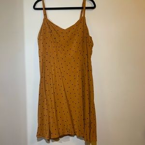 OLD NAVY Yellow & Black Polka Dot Skater Dress